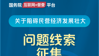 操老骚B好操国务院“互联网+督查”平台公开征集阻碍民营经济发展壮大问题线索